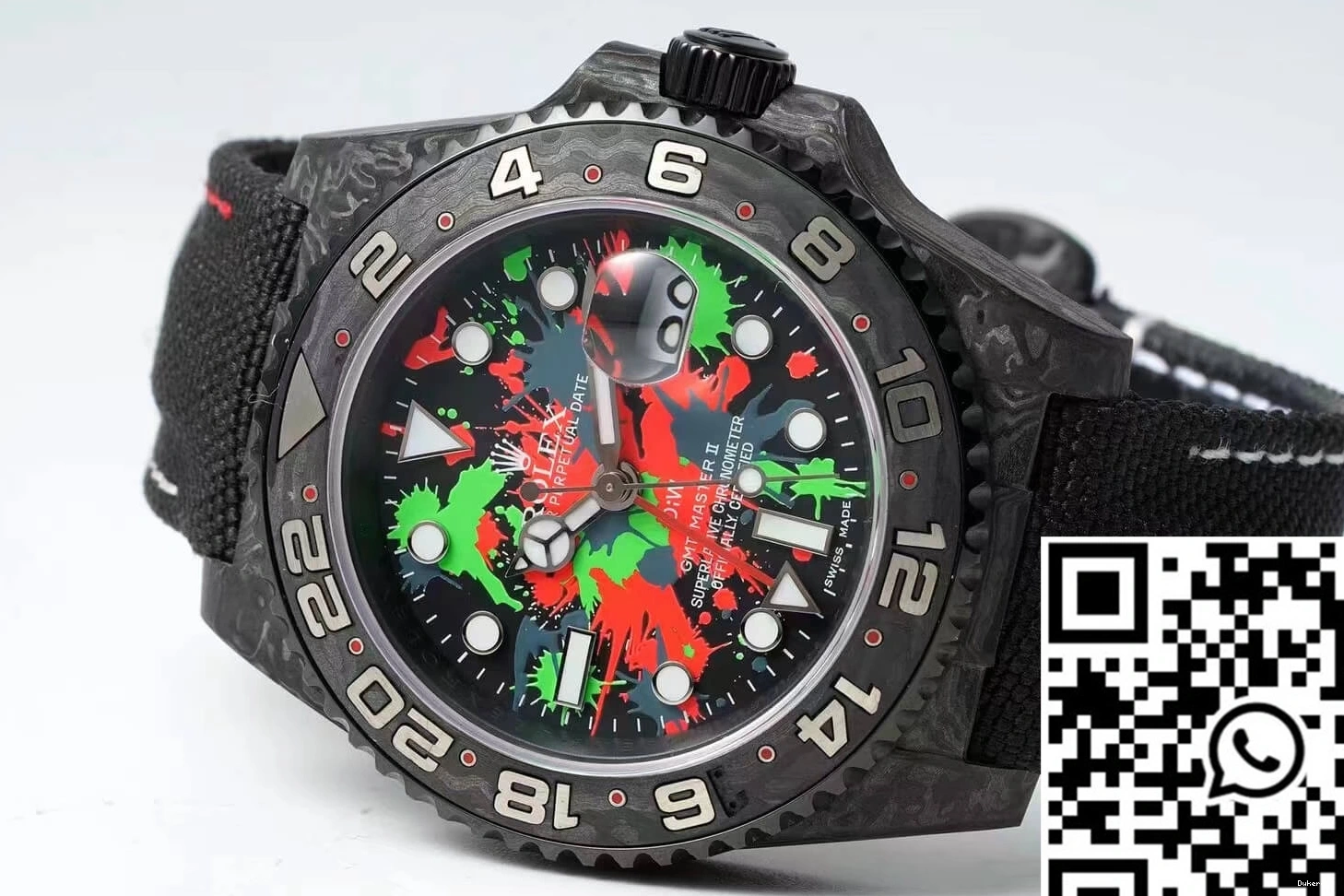 Diw Fiber Strap Fabric GMT-MASTER II Black 1164 Carbon Dial Resilient Color Rolex 0716